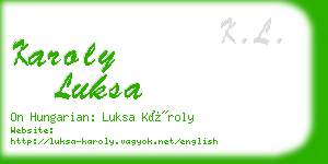 karoly luksa business card